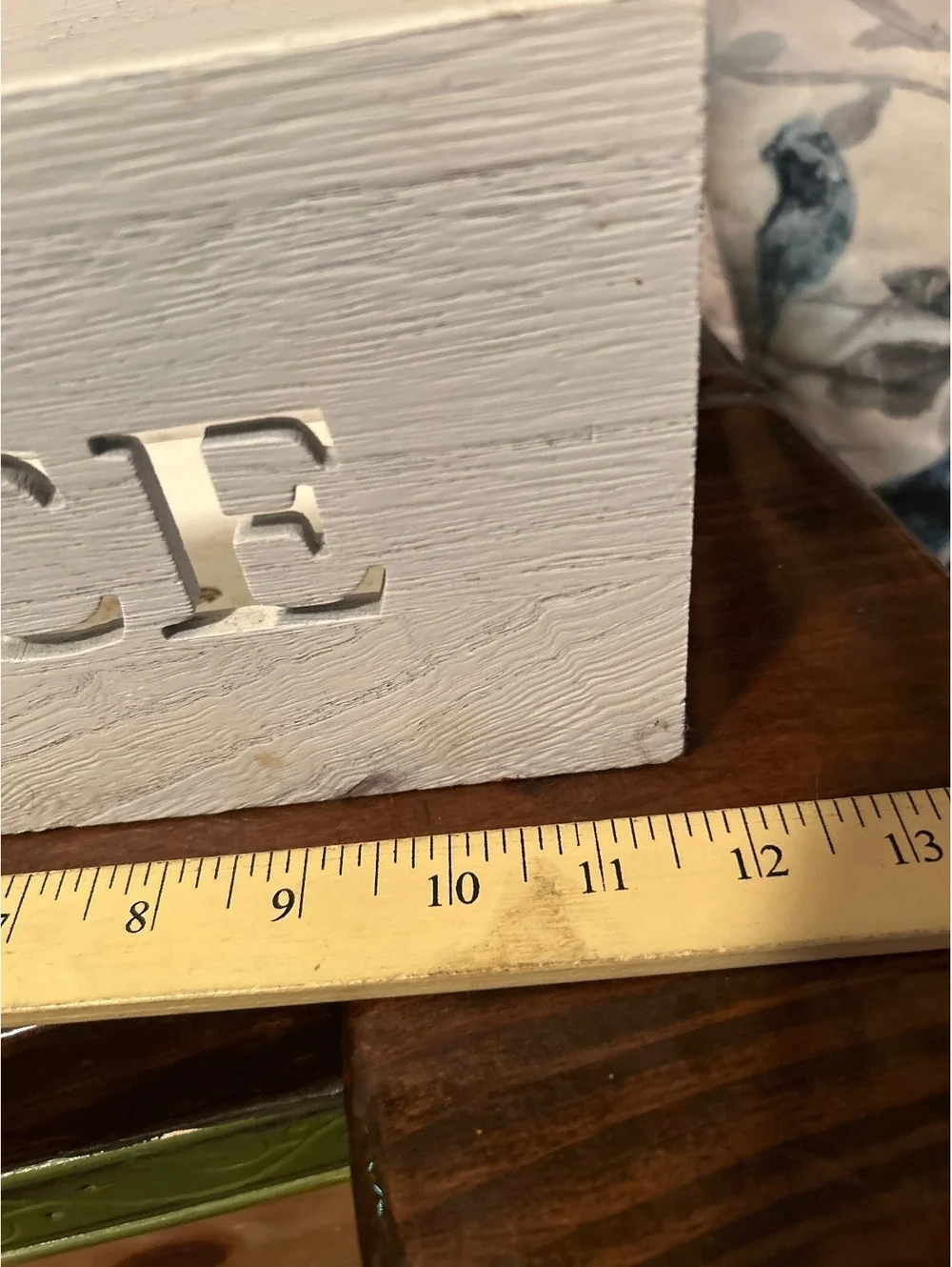 White Wooden Storage Box with 'PEACE' Cutout Design